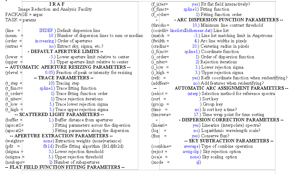 epar configura IRAF